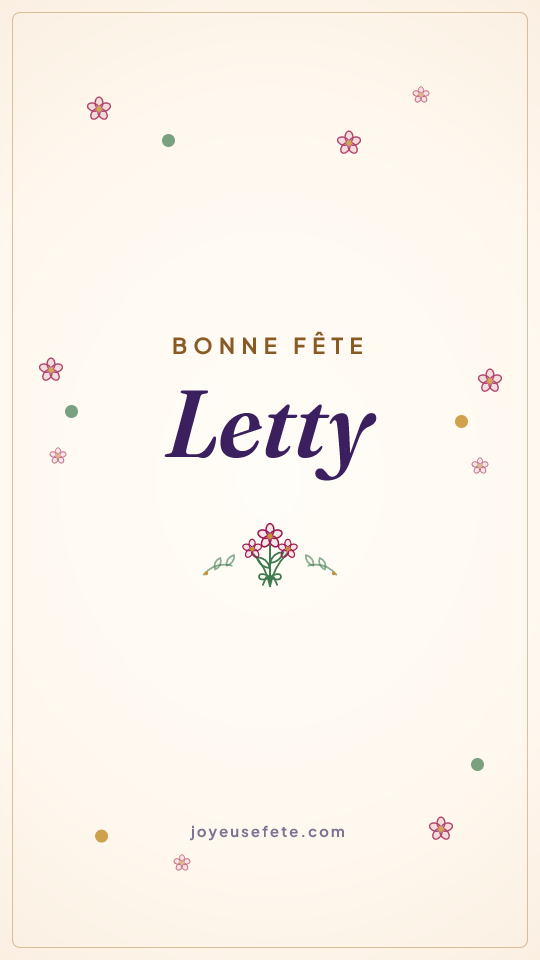 Image « Bonne fête Letty » au format story