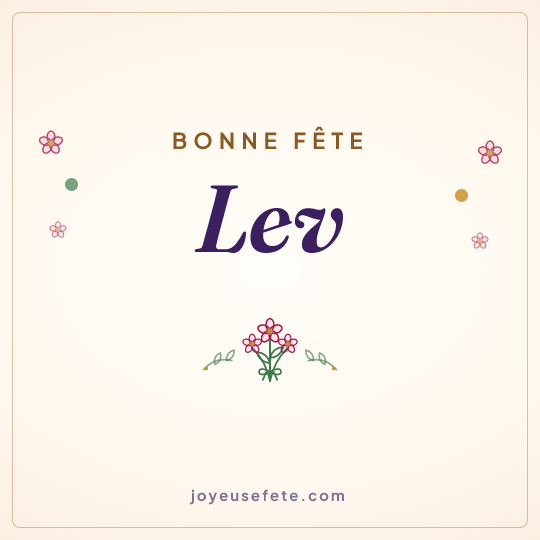 Image carrée « Bonne fête Lev » pour WhatsApp