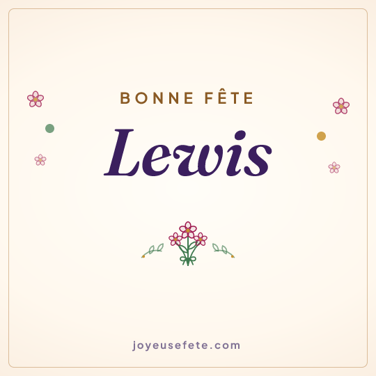 Image carrée « Bonne fête Lewis » pour WhatsApp