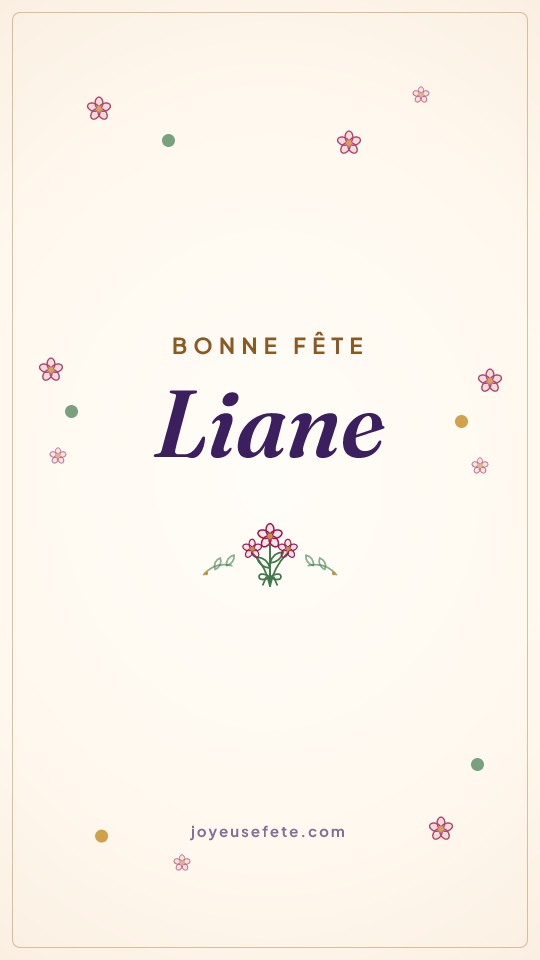 Image « Bonne fête Liane » au format story