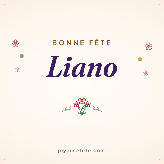 Image carrée « Bonne fête Liano » pour WhatsApp