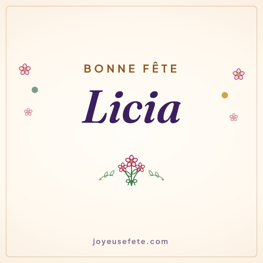 Image carrée « Bonne fête Licia » pour WhatsApp