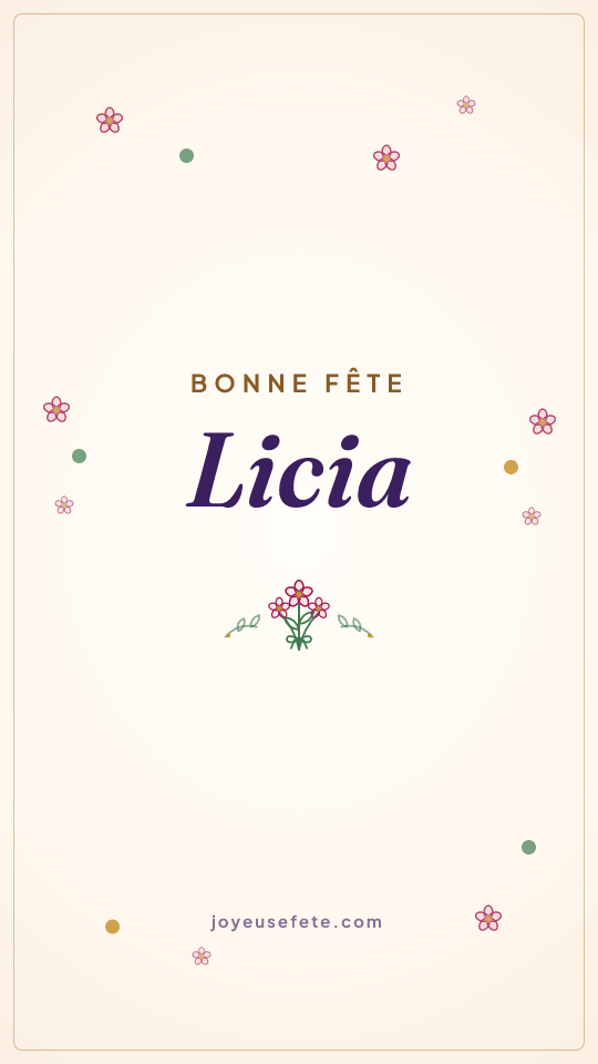 Image « Bonne fête Licia » au format story