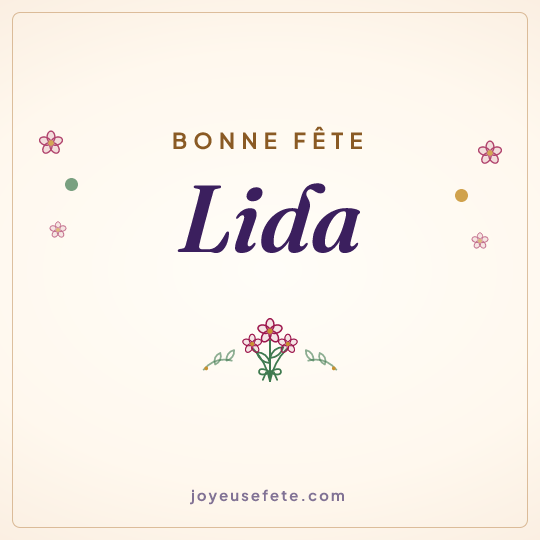 Image carrée « Bonne fête Lida » pour WhatsApp