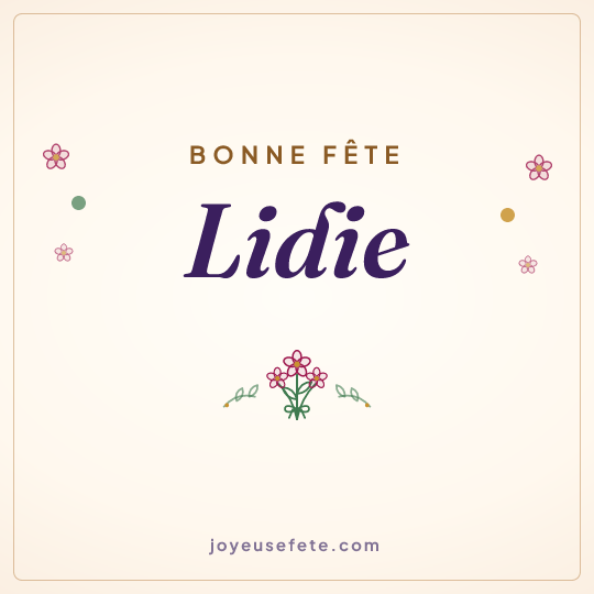 Image carrée « Bonne fête Lidie » pour WhatsApp