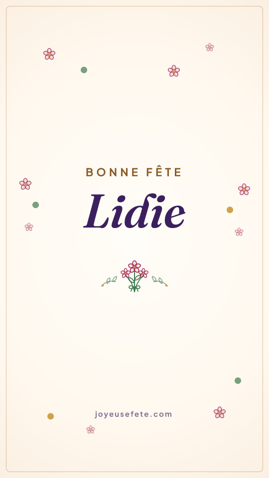 Image « Bonne fête Lidie » au format story