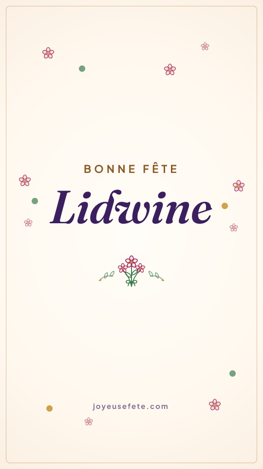 Image « Bonne fête Lidwine » au format story