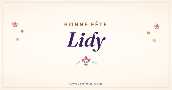 Image « Bonne fête Lidy » au format large
