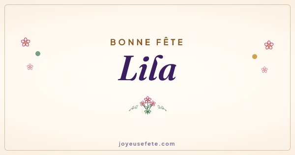 Image « Bonne fête Lila » au format large