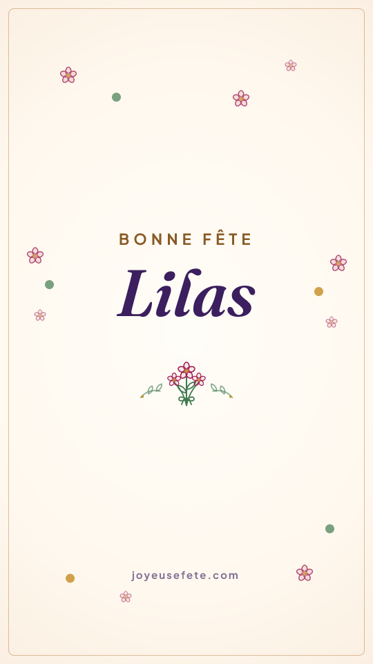Image « Bonne fête Lilas » au format story