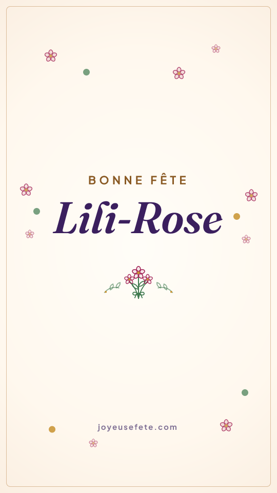 Image « Bonne fête Lili-Rose » au format story