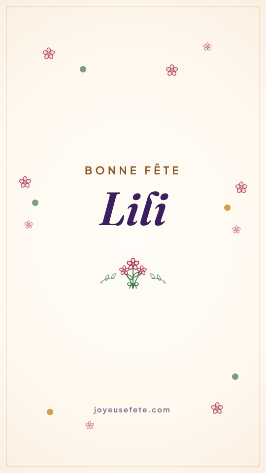 Image « Bonne fête Lili » au format story