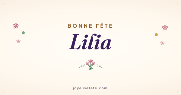 Image « Bonne fête Lilia » au format large
