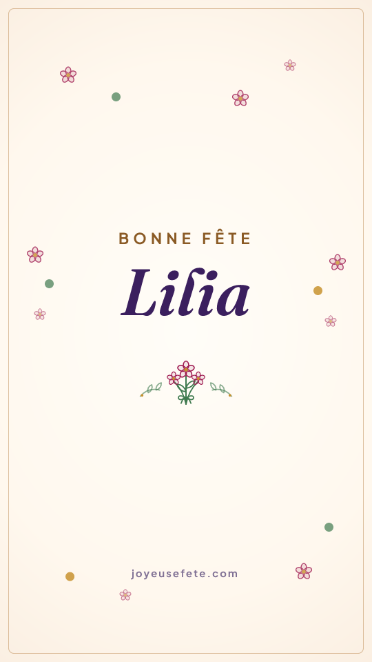 Image « Bonne fête Lilia » au format story