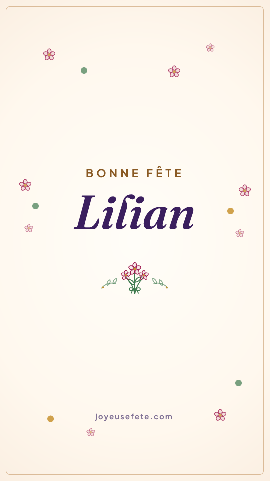 Image « Bonne fête Lilian » au format story