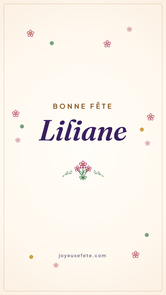 Image « Bonne fête Liliane » au format story