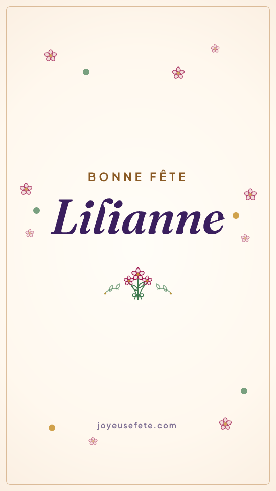 Image « Bonne fête Lilianne » au format story