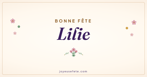 Image « Bonne fête Lilie » au format large