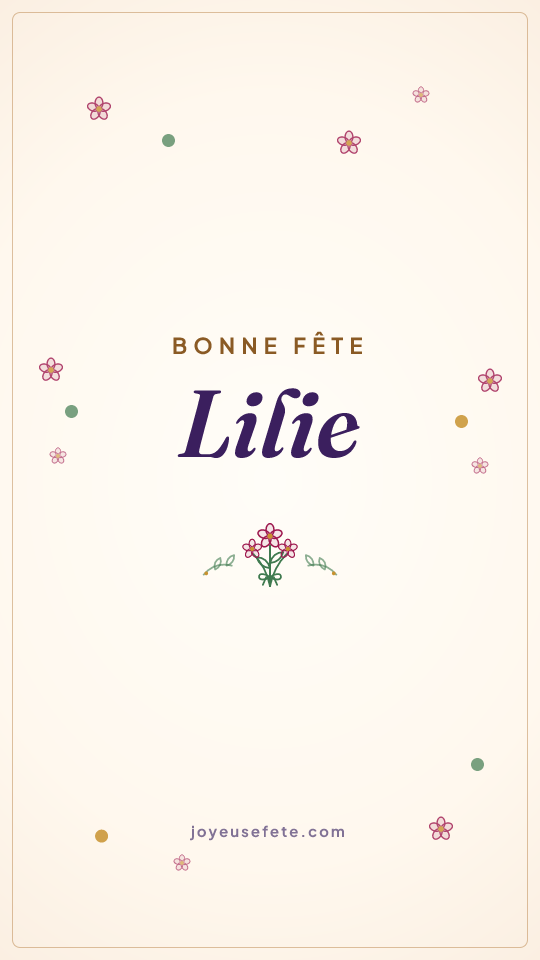 Image « Bonne fête Lilie » au format story