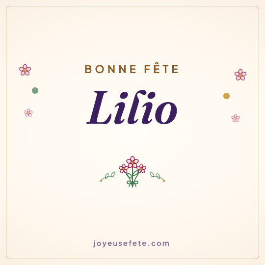 Image carrée « Bonne fête Lilio » pour WhatsApp