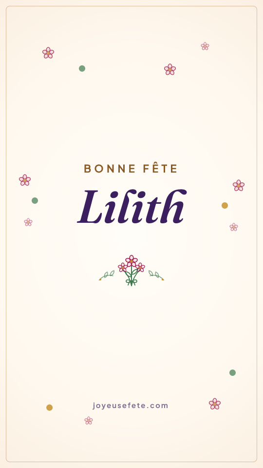 Image « Bonne fête Lilith » au format story