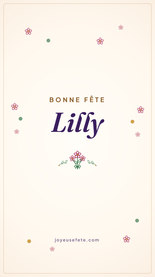 Image « Bonne fête Lilly » au format story