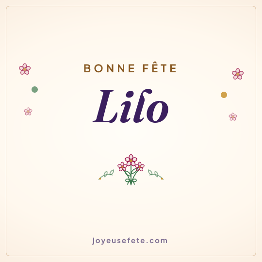 Image carrée « Bonne fête Lilo » pour WhatsApp