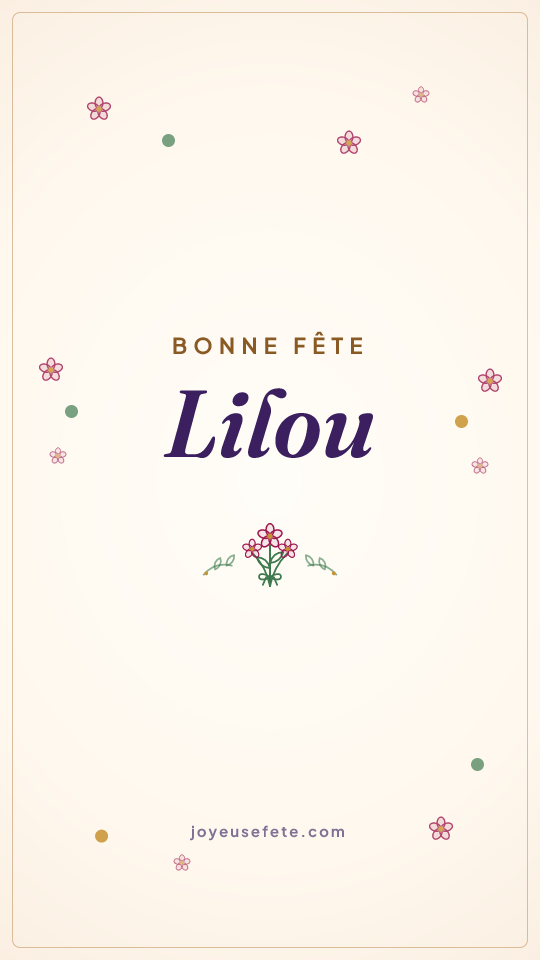 Image « Bonne fête Lilou » au format story