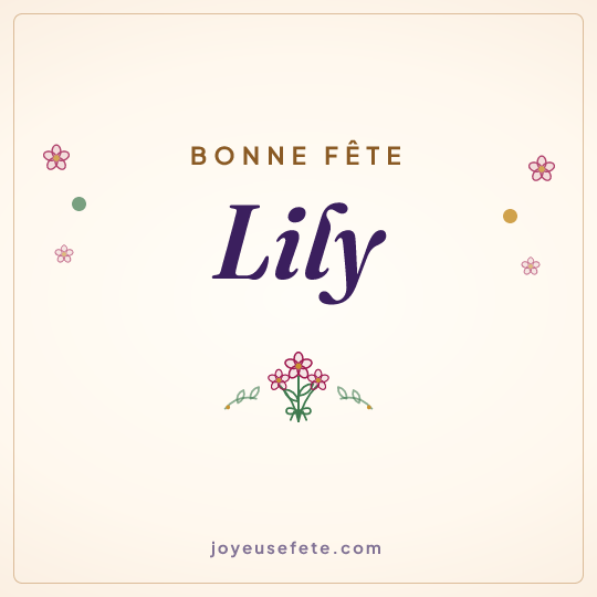 Image carrée « Bonne fête Lily » pour WhatsApp