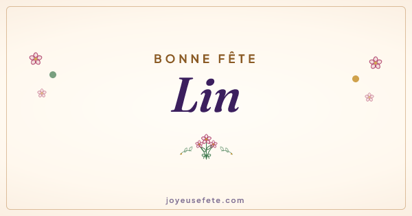 Image « Bonne fête Lin » au format large