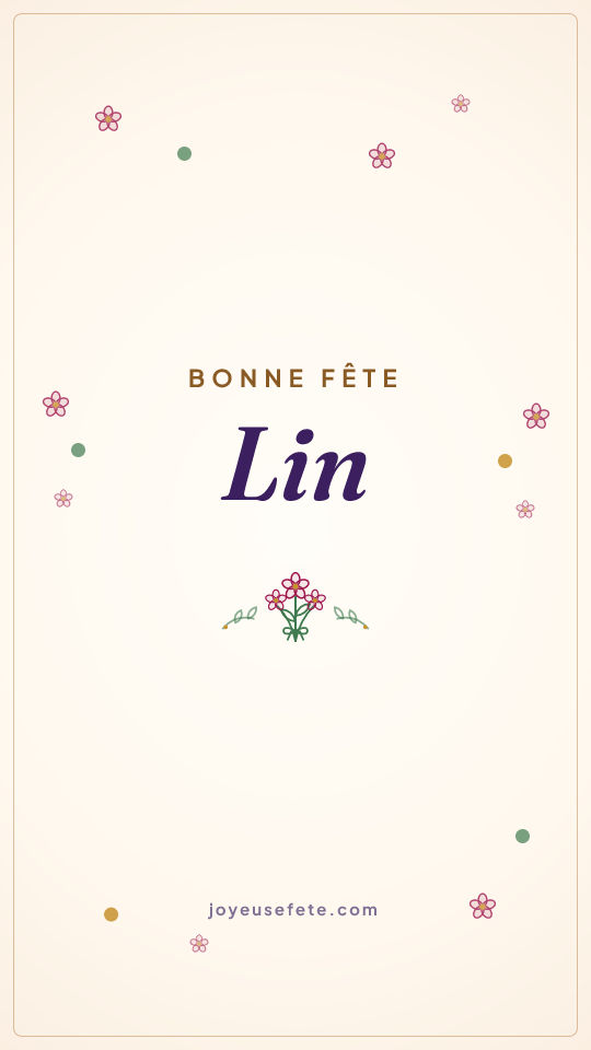 Image « Bonne fête Lin » au format story