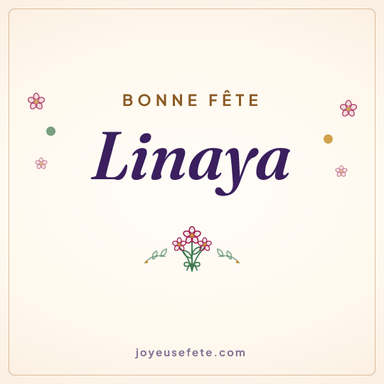 Image carrée « Bonne fête Linaya » pour WhatsApp