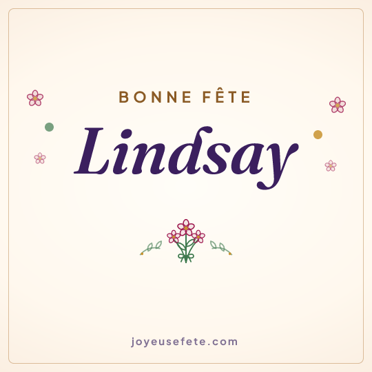 Image carrée « Bonne fête Lindsay » pour WhatsApp