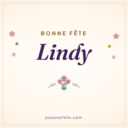 Image carrée « Bonne fête Lindy » pour WhatsApp
