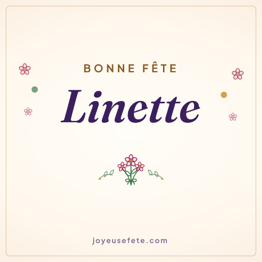 Image carrée « Bonne fête Linette » pour WhatsApp