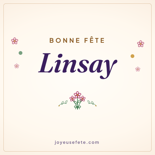 Image carrée « Bonne fête Linsay » pour WhatsApp