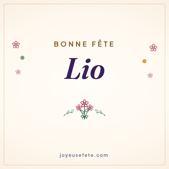 Image carrée « Bonne fête Lio » pour WhatsApp