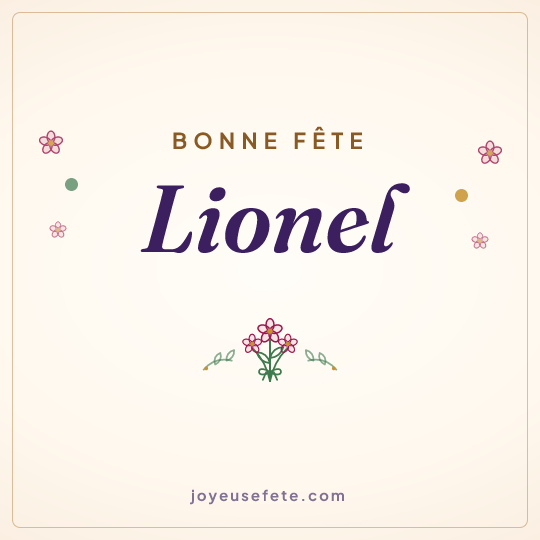 Image carrée « Bonne fête Lionel » pour WhatsApp
