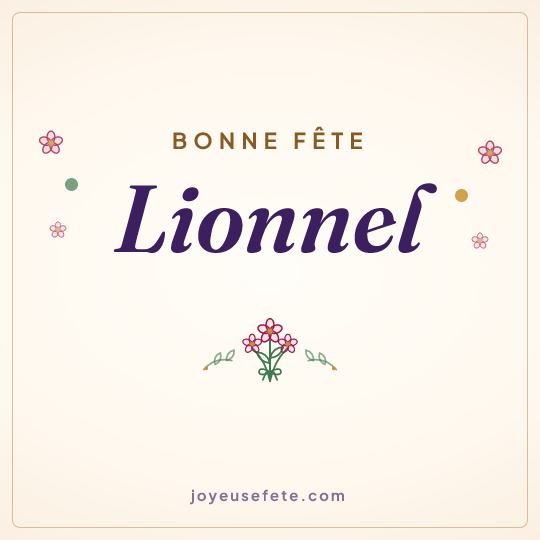 Image carrée « Bonne fête Lionnel » pour WhatsApp