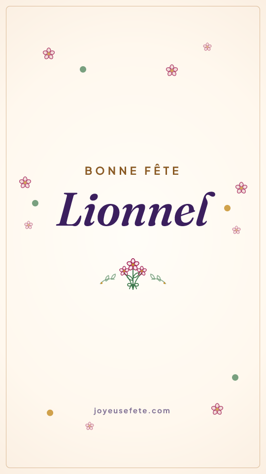 Image « Bonne fête Lionnel » au format story