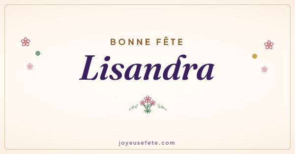 Image « Bonne fête Lisandra » au format large