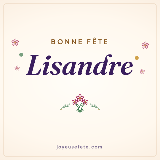 Image carrée « Bonne fête Lisandre » pour WhatsApp