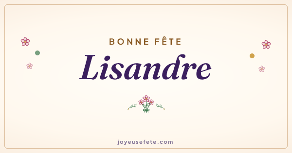 Image « Bonne fête Lisandre » au format large