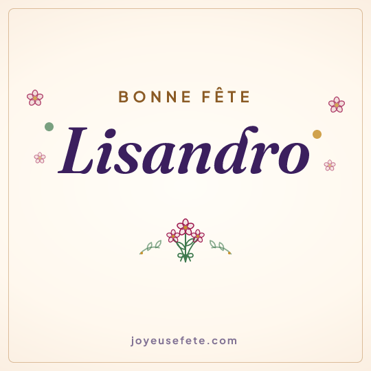 Image carrée « Bonne fête Lisandro » pour WhatsApp