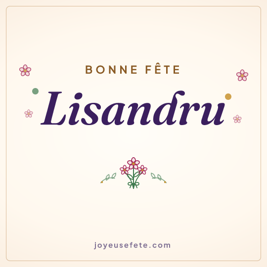 Image carrée « Bonne fête Lisandru » pour WhatsApp
