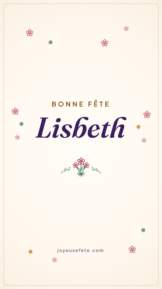 Image « Bonne fête Lisbeth » au format story