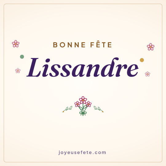Image carrée « Bonne fête Lissandre » pour WhatsApp