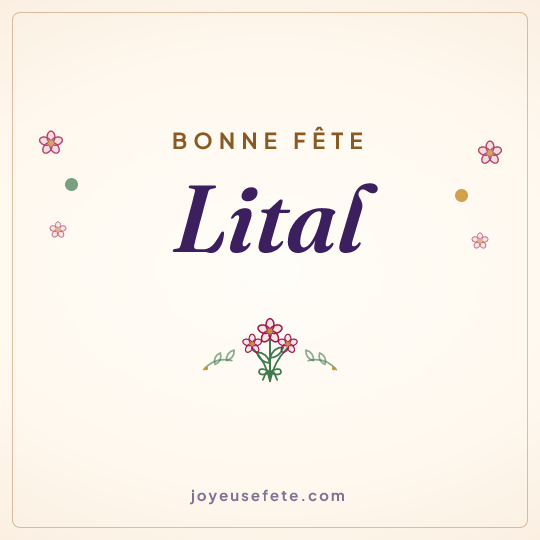 Image carrée « Bonne fête Lital » pour WhatsApp