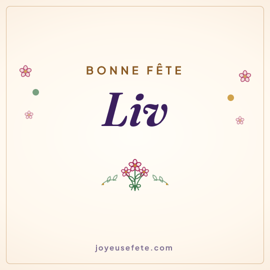 Image carrée « Bonne fête Liv » pour WhatsApp