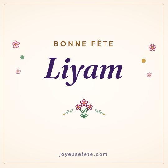 Image carrée « Bonne fête Liyam » pour WhatsApp